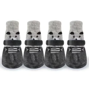 Cute Dog Printed Anti Slip Paw Protectors Knit Cotton Pets Socks Dog Winter Shoes