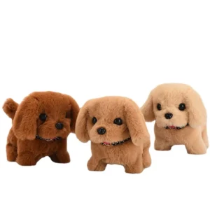 Cute Electric Plush Puppy Toy for Kids Walking Barking Wagging Tail Soft Interactive Pet Dog for Birthday Party Gift