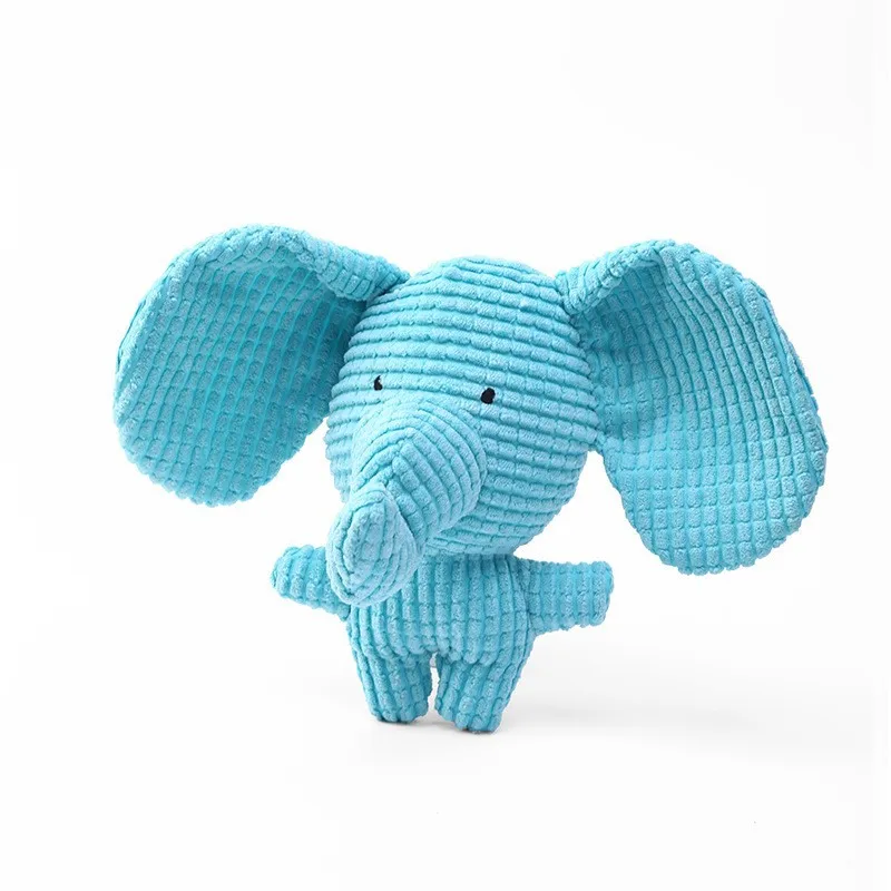 Cute Elephant Animal Chew Interactive Teeth Cleaning Plush Squeaky Dog Toy