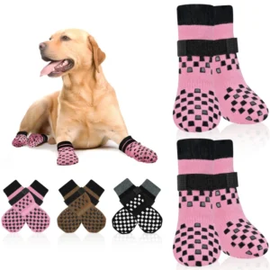 Cute Luxury Breathable Winter Fashionable Pink Comfortable Non-Slip Dog Socks