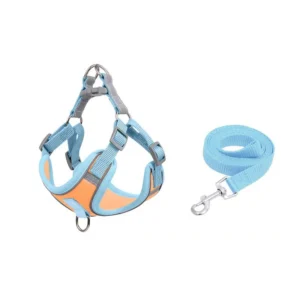Cute Luxury Pet Harness Set Breathable Nylon Polyester Dog Vest Reflective Light Available Small Medium Large XL