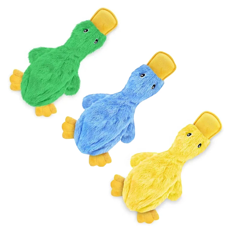 Cute No Stuffing Duck with Soft Squeaker Fun for Indoor Puppies and Senior Pups Plush No Mess Chew and Play Yellow Dog Toy