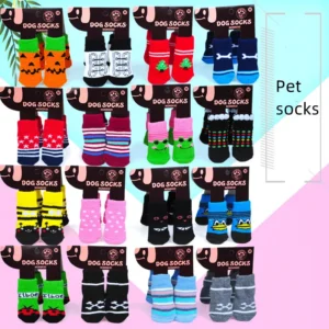 Cute Non Slip Dog Socks for Dog Mixed Colors Pet Sock