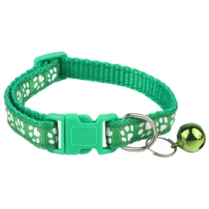Cute Paw Design Pet Collar with Bell Adjustable Collars Safety Straps Pet Necklace for Dogs Cats
