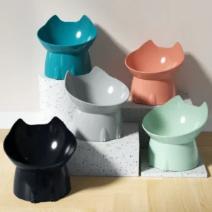 Cute Pet Bowl Elevated Ergonomic Feeder Non Slip Design for Healthy Eating
