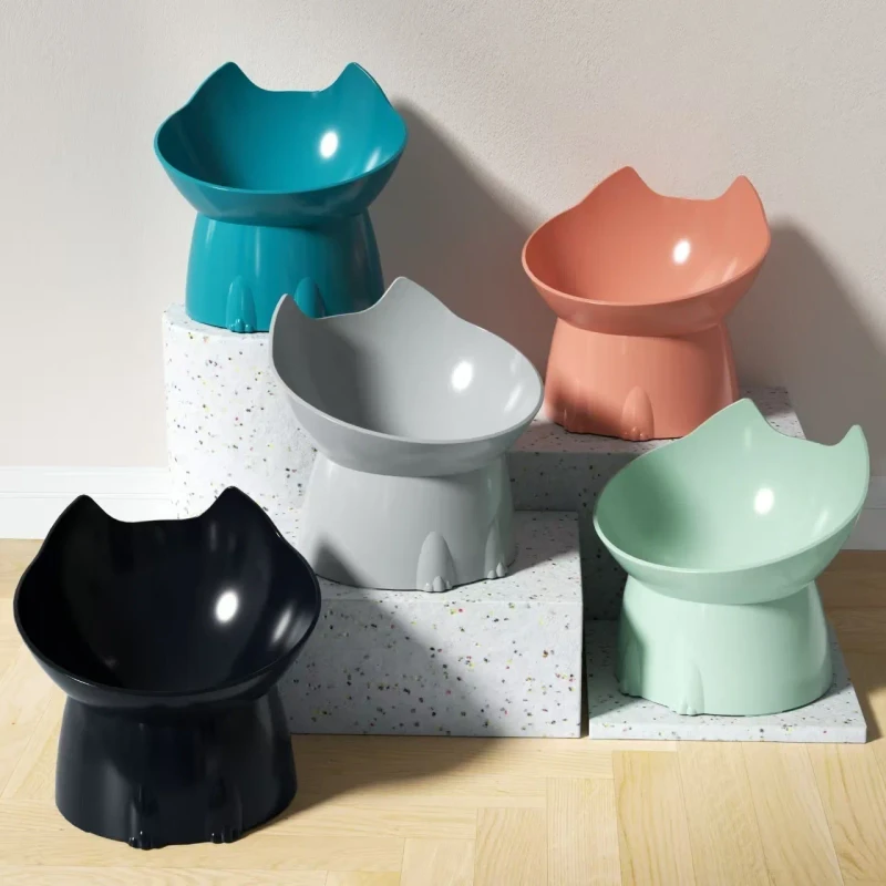 Cute Pet Bowl Elevated Ergonomic Feeder Non Slip Design for Healthy Eating