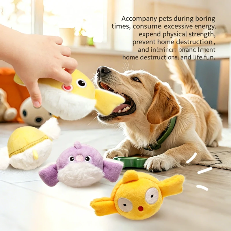Cute Pet Chew Toy Squeaking Music Sound for Dogs Plush Toys with Tear Resistant Interactive Play Support Custom