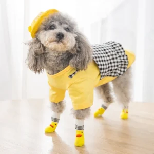 Cute Pet Dog Embroidery Socks High Quality Non Slip Bottom Cartoon Puppy Cat Socks
