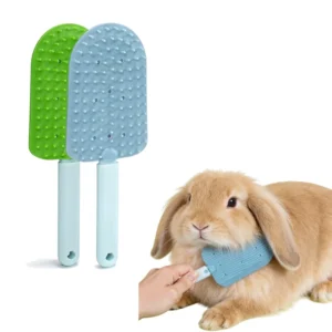 Cute Pet Grooming Massage Brush Hair Remover Hard Rubber for Bunny and Cats Small Animals