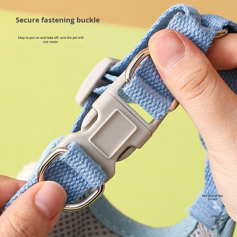 Cute Pet Harness with Leash for Cats & Dogs Anti-Escape Chest Harness Cartoon 3D Design for Outdoor Use