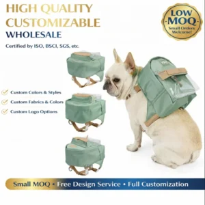 Cute Portable Mini Pet Dog Backpack Dispenser Soft Nylon Puppy Self Carrier Bag With Leash Ring for Daily Training Travel