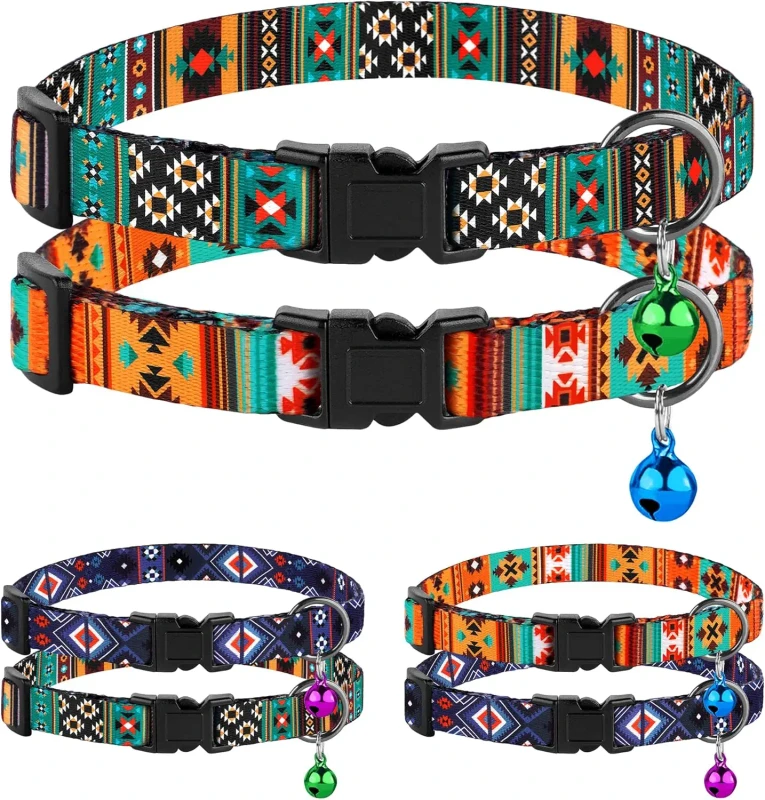 Cute Safety Cat Collar With Bell Breakaway Adjustable Necklace Pet Collar for Kitten