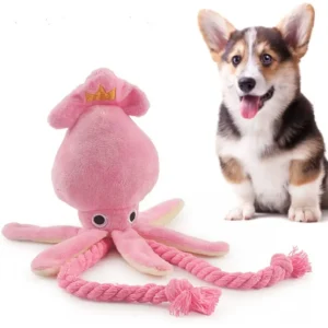 Cute Squid Toy for Dogs Chew Plush Squeaker Pet Chew Squeak Cute Octopus Plush Pet Toys Safe Molars Training Supplies