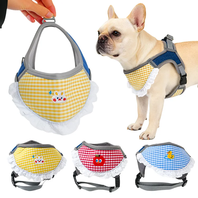 Cute Style Breathable Mesh and Lace Trim Pet Harness for Small Dog Fashion and Night Safety Factory Direct Supply