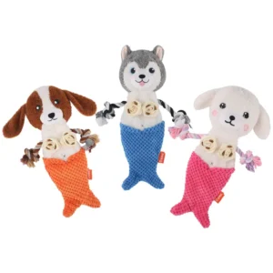 D KING Manufacturer’s Squeak Mermaid Dog Chew Toy Durable Plush and Suede Cartoon Style Pet Toy Supplier