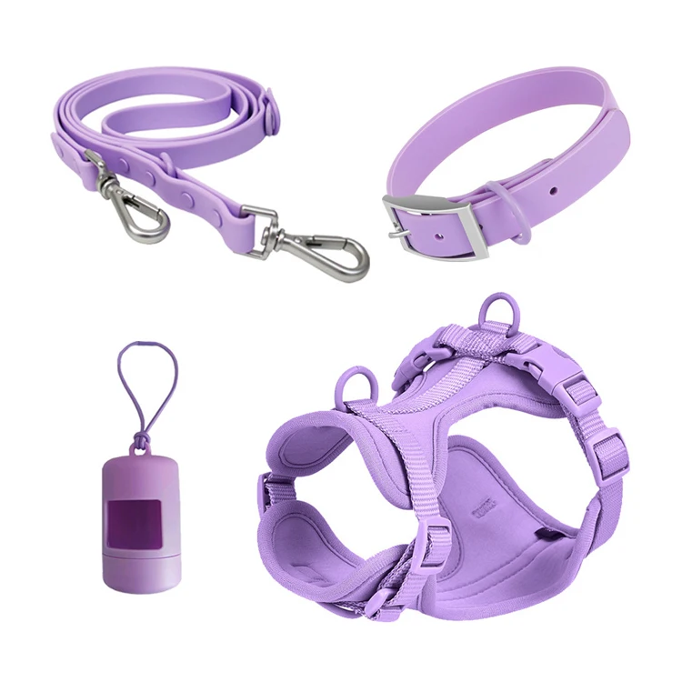 D KING Simple Design Durable Dog Collar Leash Set Nylon Pet Harnesses