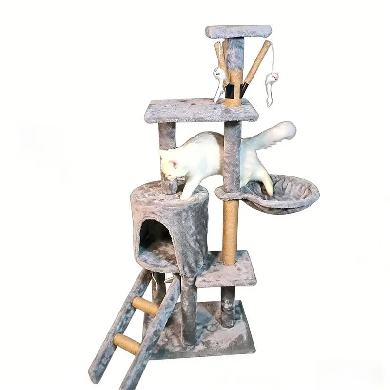 DEM DOM Available Tower Climbing Frame Large Scratcher Sisal Scratching Cat Board Encourages Jumping and Climbing Cat Tree House