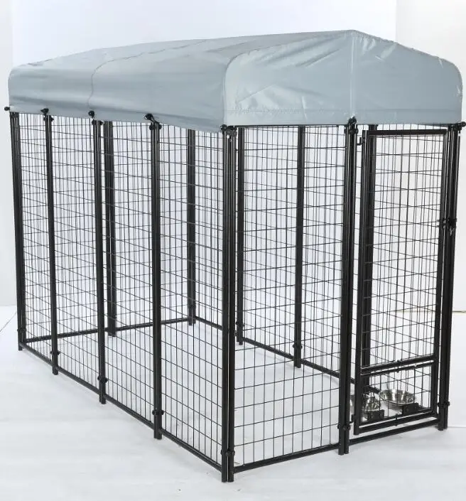 DIY Design Easy Install Black Popular Pre Assembled Kit Pet Cage Welded Metal Dog Crate Kennel Cage Dog Strong Metal Outdoor