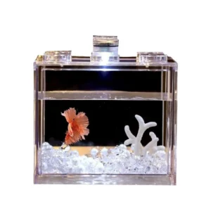 DIY Micro Landscape Aquarium for Kids Household Block Design with Beautiful Jellyfish Bettas Tank Decoration