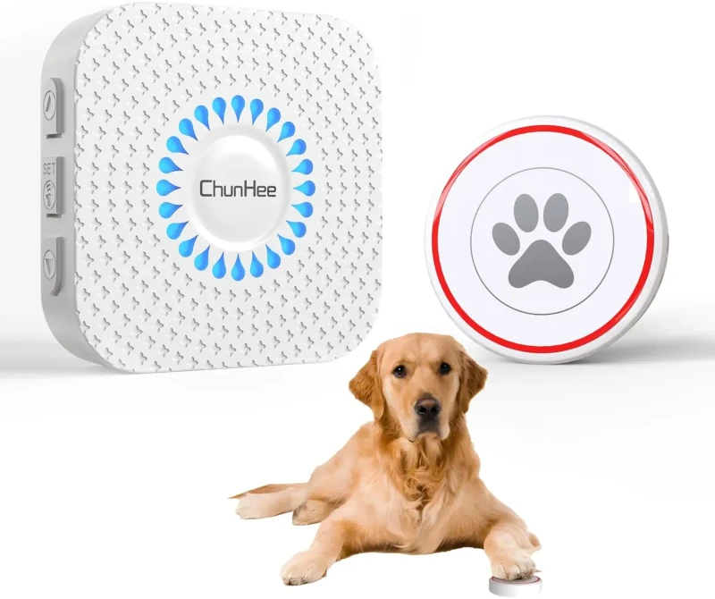 Daytech Dog Touch Doorbell Wireless Waterproof Button 55 Ringtones Light Flashing Alert Training Outdoor Behavior Pet ABS