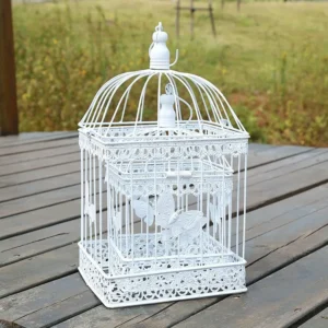 Decorative Bird Cage Ornaments White Wrought Iron Floor-standing Wedding Bird Cage
