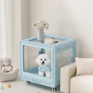 Decorative Pet Crates Clear Acrylic Heavy Duty Pet House Furniture Dog Kennels Stackable Dog Cages