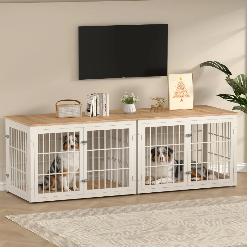 Decorative Wood Pet House End Table Stable Kennel Furniture Eco Friendly for Indoor Outdoor Use Father's Day Gift