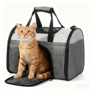 Deluxe Lightweight Puppy Carrier Solid Pattern Classic Style Pet Travel Outdoors Bag with Zipper Closure