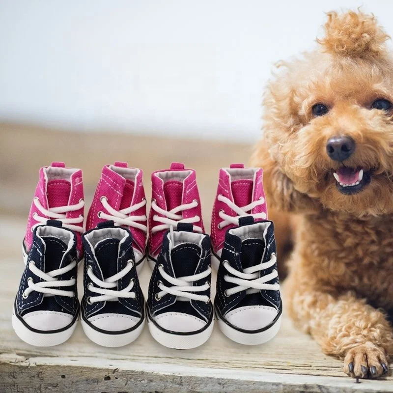 Denim Cloth Cover Pet Boots Breathable Warm Protective Foot Shoes for Dogs Non slip Cloth Outdoor Sports Pet Shoes