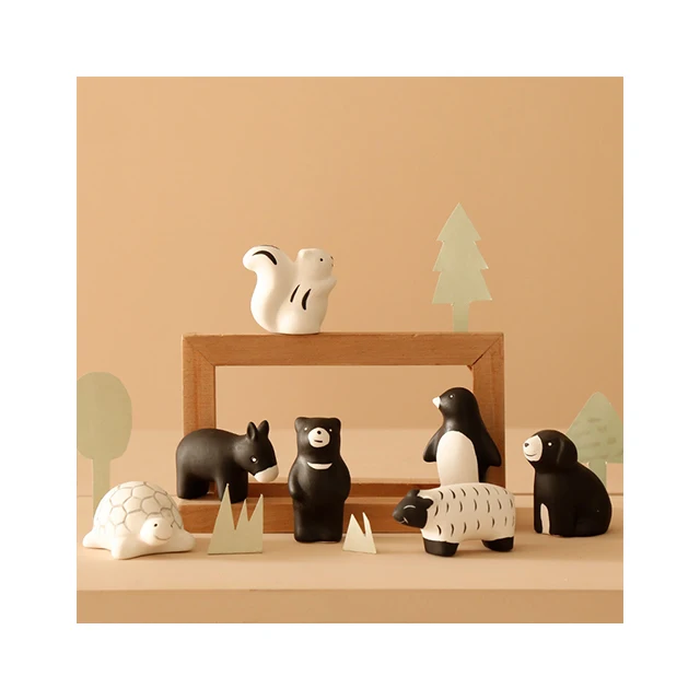 Desktop Ornament Ceramic Little Animals for Home Decor Small Item Cute Figurines Gift