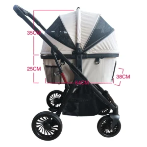 Detachable One Hand Folding Pet Stroller Dog Stroller Cat Stroller Stair Climbing Pet Carrier Trolley