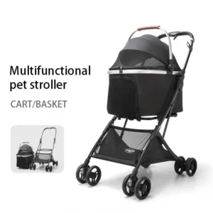 Detachable Separation Double Layer Pet Cart Lightweight Foldable Cat Dog Carriers Comfort Pet Stroller