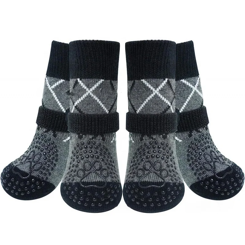 Different Pattern Soft Cotton and Durable Pet Plain Socks Pet Paw Protectors Anti Slip Dog Socks