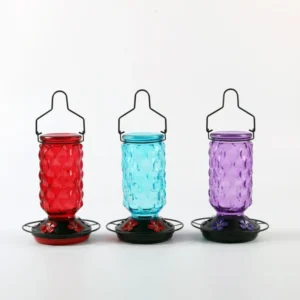 Direct Factory Supply Eco Friendly Glass Hummingbird Solid Quadrate Classic Bowls Bird Feeder for Birds Courtyard 0.5kg