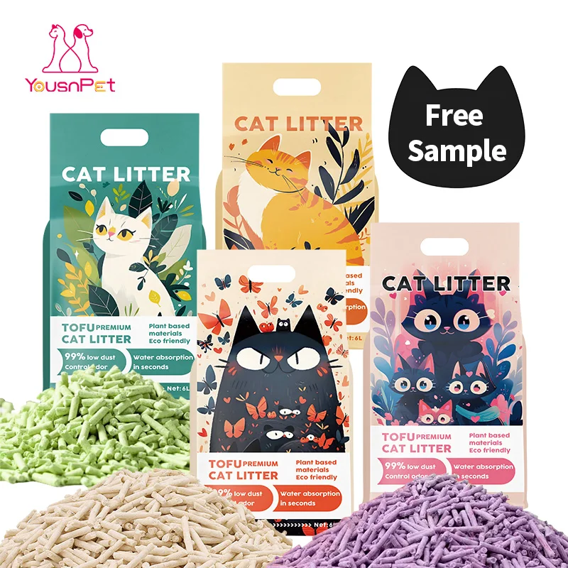 Direct Supply Biodegradable Eco Friendly Long Lasting Freshness Low Dust High Absorption Tofu Cat Litter