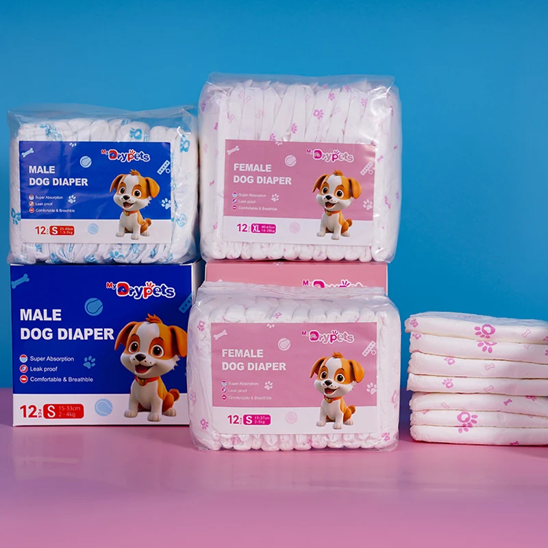 Disposable Cotton Dog and Cat Diapers Female Male Super Absorption 3D Leak Prevention Breathable Pants Sizes S XXL