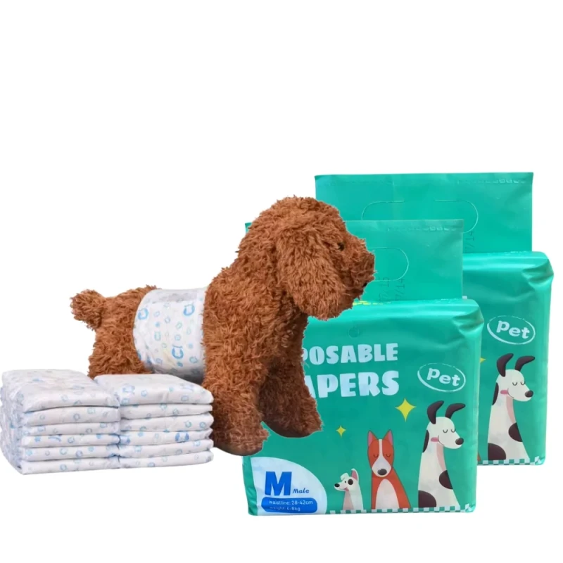 Disposable Male Dog Diapers Eco Friendly Cotton Available in S/M/L/XL Sizes
