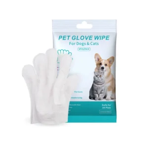 Disposable No Stimulation Pet Cleaning Grooming Gloves Wipes Wet Pet Glove Wipe for Dog Cat