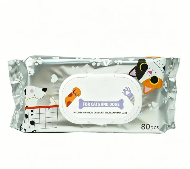 Disposable Pet Cleaning Gloves Wipes No Rinse Bathing for Dogs Cats