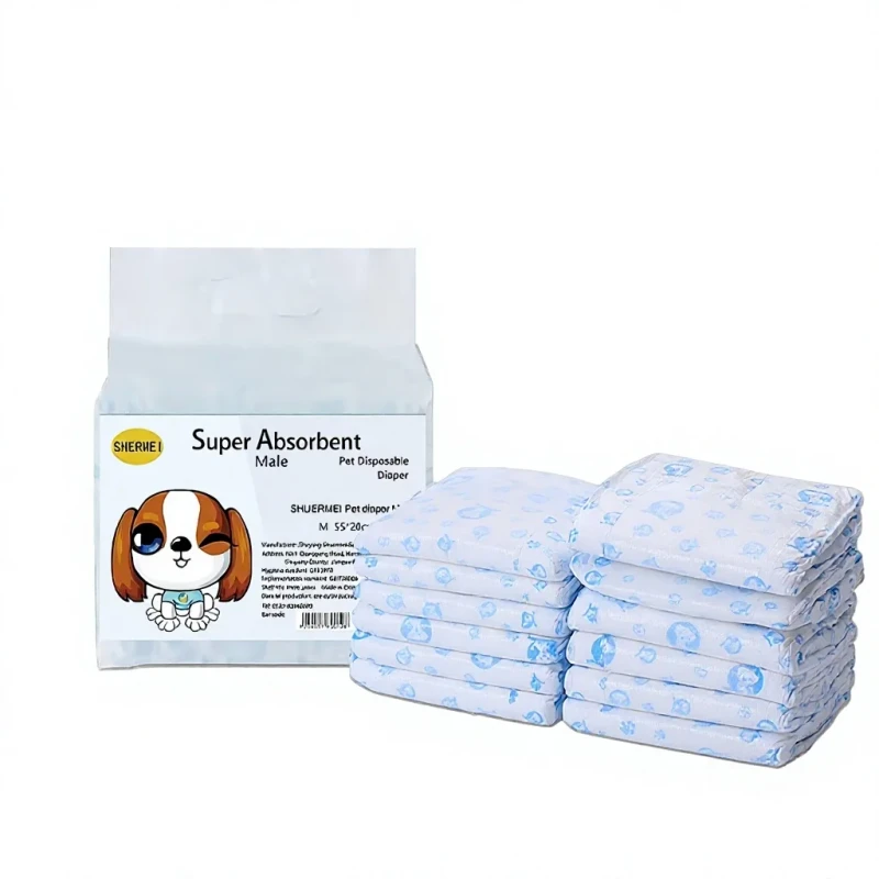 Disposable Pet Diapers Pee Pads Training Pants Side Leak Guards for Closures Super Absorbent Nonwoven Fabric for Dogs