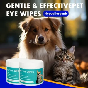 Disposable Pet Eye Cleaning Wipes Round Pad Mild No Irritation Grooming Wipes Remove Tear Stains
