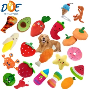 Doe Pet Supplies Customized OEM Pet Chew Toys Squeak Products Stuffed Soft Plush Dog Toy Cute Puppy Dog Toys Plush Set