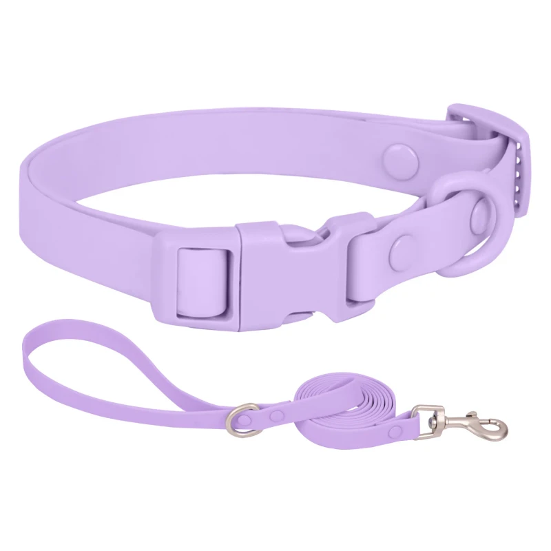 Dog Accessories Soft Comfortable Durable Adjustable PVC Dog Collar and Leash Set Waterproof Pet Collars