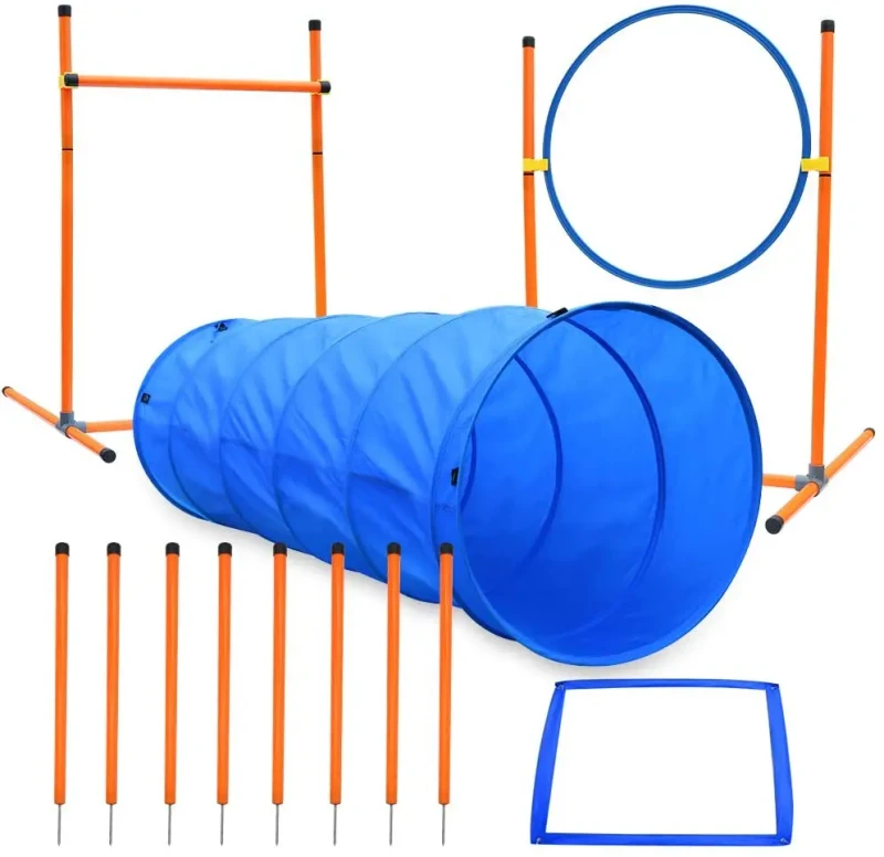 Dog Agility Course Equipment Obstacle Agility Training Starter Kit for Doggie Pet Outdoor Games
