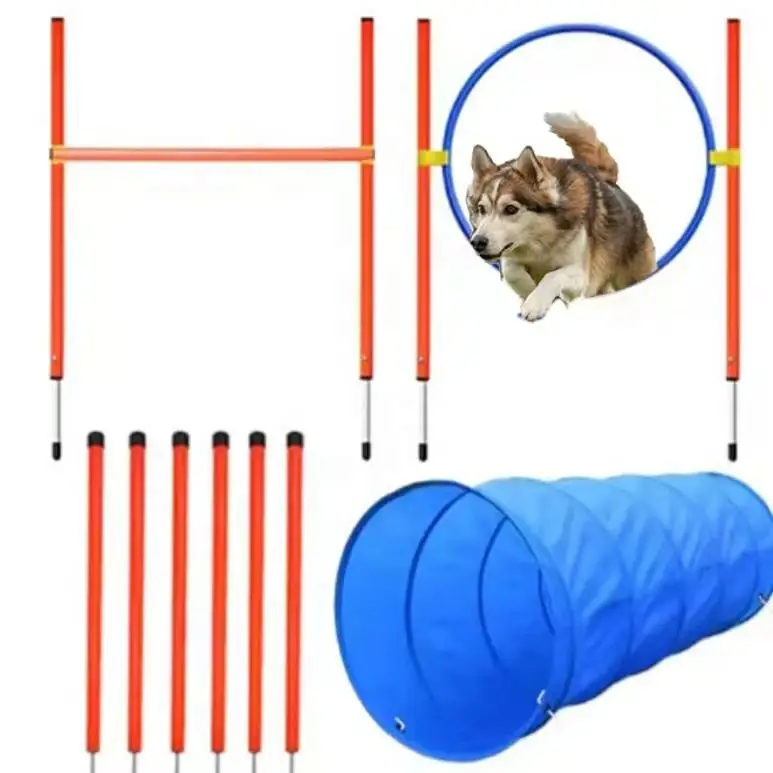 Dog Agility Course Equipments Obstacle Agility Training Starter Kit for Doggie Pet Outdoor Games
