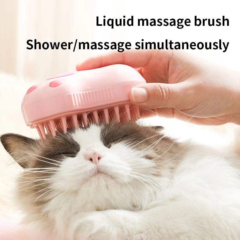 Dog And Cat Grooming Massager Made Of Durable Plastic 3 In 1 Electric Pet Hair Brush Comb Steam Hair Removal Combs