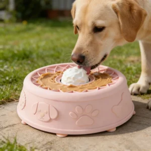 Dog Anxiety Relief Non Slip Enrichment Toy Silicone Slow Feeder for Liquid Wet Food Cat Lick Bowl Treat Toy for Dogs Cats