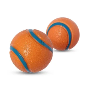 Dog Ball Shaped Elastic Bite Resistant Squeak Toy Self Pleasure Relief for Boredom Molar Training Tennis Ball Interactive Pet