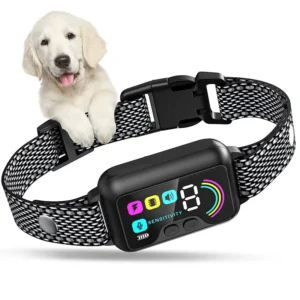 Dog Bark Collar for Large Medium Dogs Smart Bark Collar Rechargeable Anti Barking Training Collar with 8 Adjustable Sensitivity