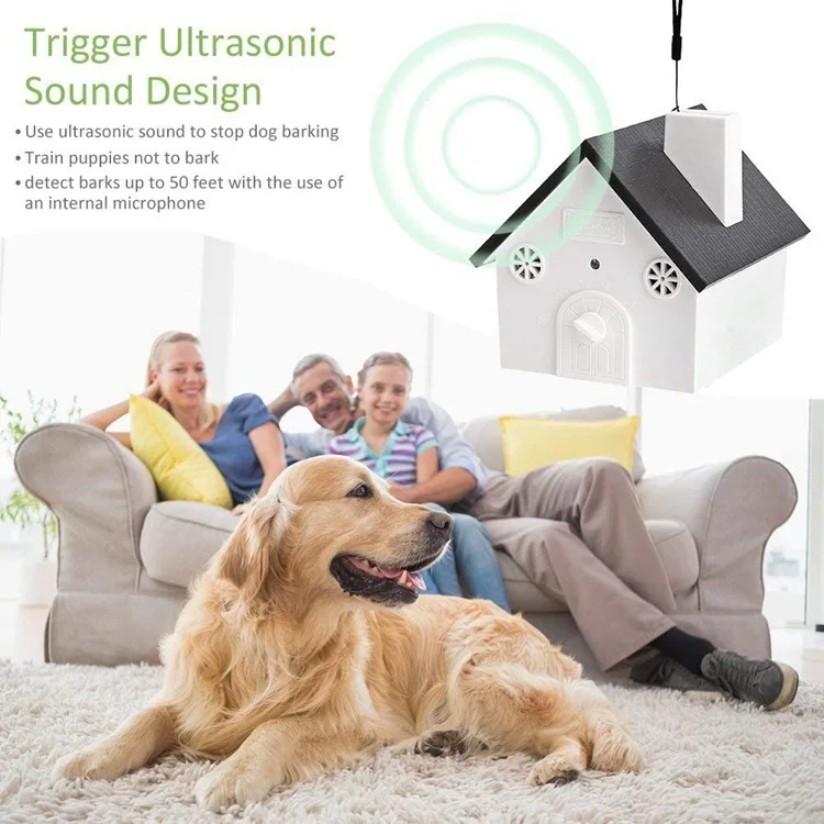 Dog Bark Control Device Ultrasonic Sound 50ft Range for Outdoor Indoor Use